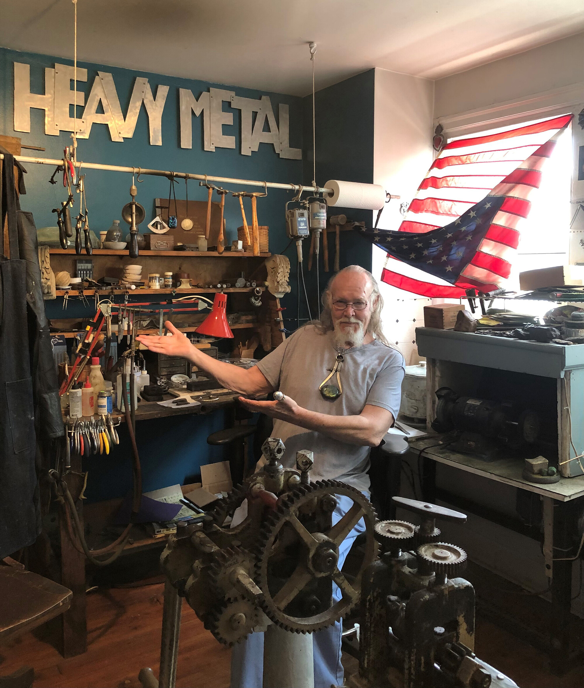 Michael Manthey in his home studio in Grays Ferry, Philadelphia, PA